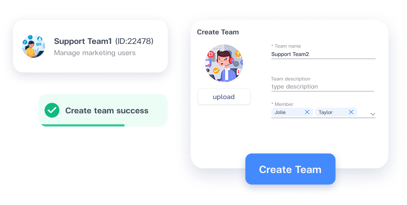 Manage the admin and sales team